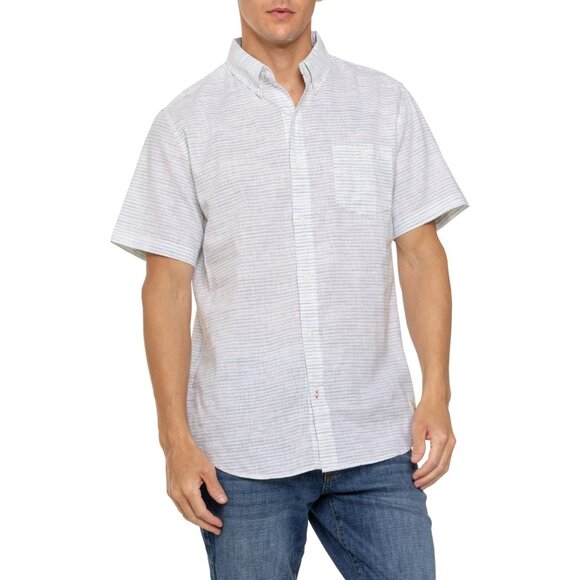 NEW Weatherproof Vintage Space Dye Shirt - Linen, Short Sleeve  Feldspar 6251s4 - Picture 1 of 4